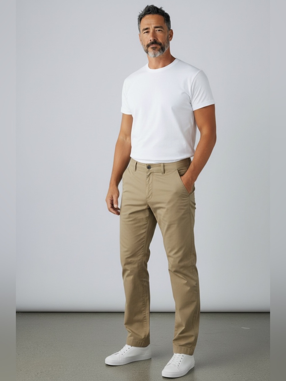 Eddie Bauer Men's Tan Chino Pants - Straight Fit